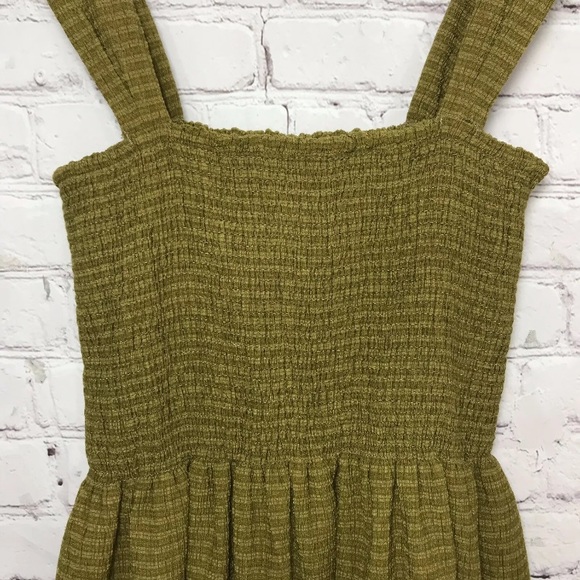 Madewell Dress Sleeveless A-Line Casual Stretchy Olive Mini Sundress Womens XXS - Picture 5 of 8